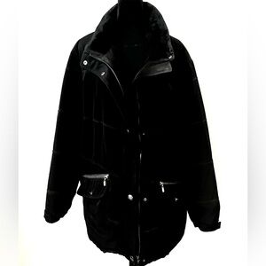 Giacca Gallery Women Black Full Zipper  Snaps Fall Winter Jacket Lightweight LG